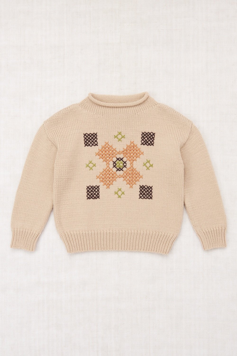 Misha&Puff】Cross Stitch Simple Sweater (Patina
