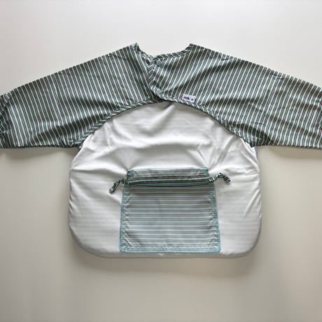 【mik＋】Original Raglan Sleeve Apron - Chocolate  Mint Stripe（S/M/L）