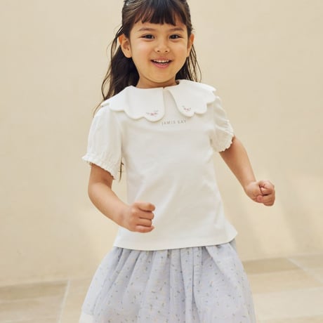 【 Jamie kay 】 JKCP262903 ﾌﾗﾜｰPTﾁｭｰﾙｲﾝﾊﾟﾝ付きｽｶｰﾄ LBLU（size 80~120）