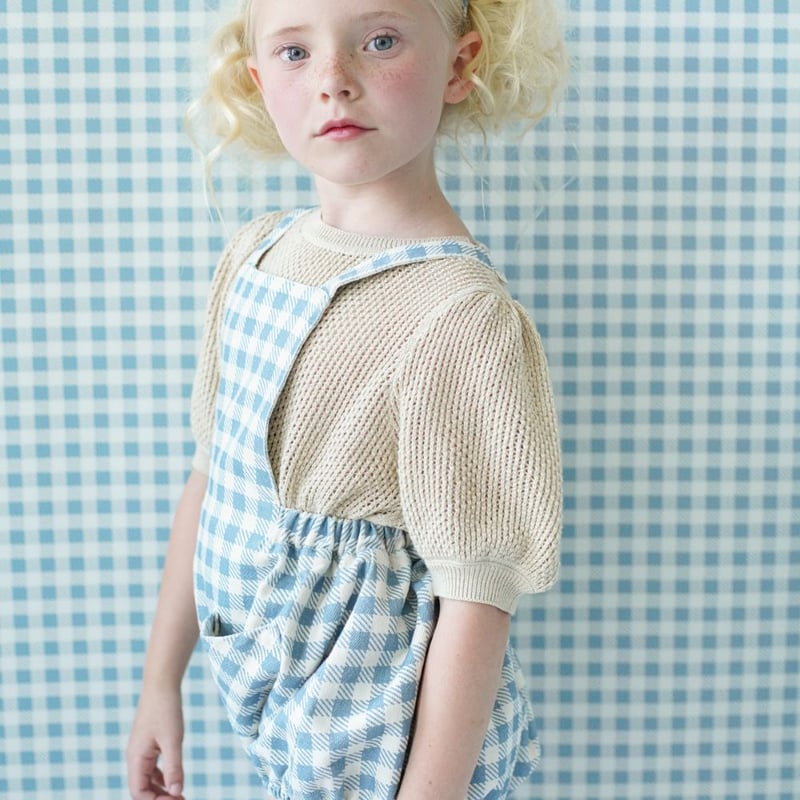 SOOR PLOOM 】 OONA ROMPER, GINGHAM PRINT, AZUL