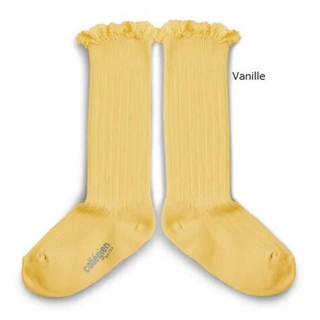 【Collégien】2954 Joséphine Lace Trim Knee-High socks