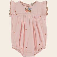 【Emile et Ida】 EMBROIDERED ROMPER - MACARON (12m,18m)