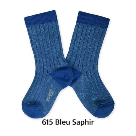 【 Collegien 】6060 Victoire - Glitter Ribbed Crew Socks