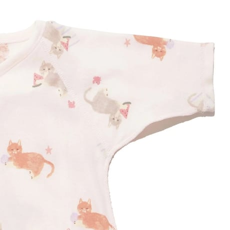 【 gelato pique 】 PBCO262463 新生児ｼｰｻｲﾄﾞｷｬｯﾄ柄ｺﾝﾋﾞ肌着 PNK（size50）