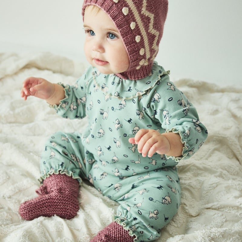 Misha&Puff】Baby Zig Zag Bonnet (Antique Rose)
