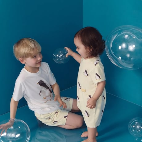 【 gelato pique 】 PKCT262452 KIDS冷感ｼｰｱﾆﾏﾙ柄ﾜﾝﾎﾟｲﾝﾄT YEL（size 90~120）