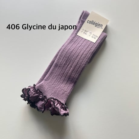 【 Collegien 】2982 Constance - Ribbed Knee-high Socks with Rick-Rack Ruffle