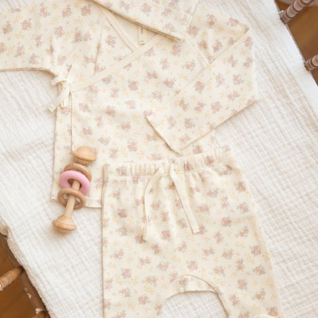 【Quincy Mae】WRAP TOP + FOOTED PANT SET || FLOWER FIELD
