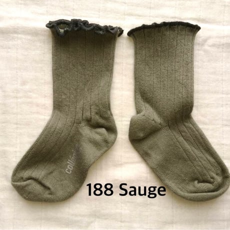 【Collegien】2965  Delphine - Lettuce Trim Socks