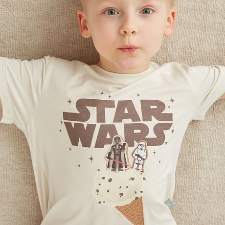 【 gelato pique 】STAR WARS　キッズワンポイントTシャツ  CRMクリーム/MNTミントブルー
