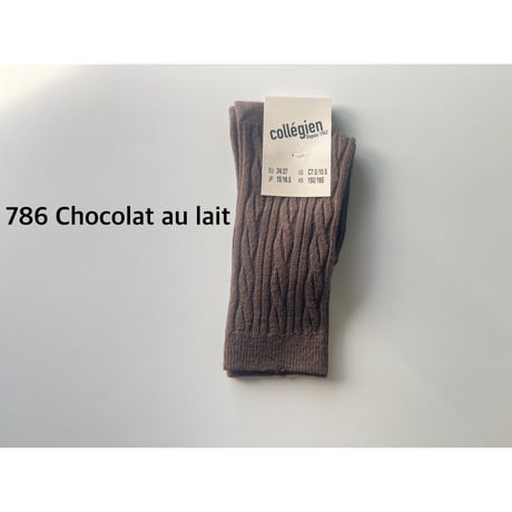 【 Collegien 】5559 Alix - Cable-knit Merino Wool Knee-high Socks