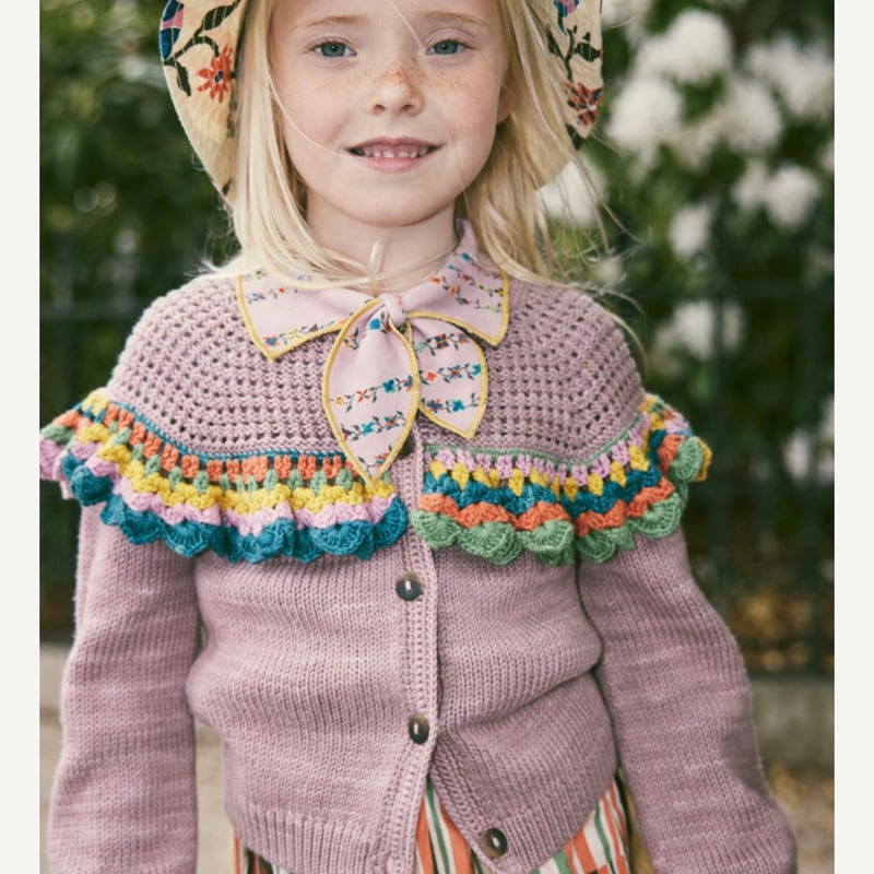 Misha&Puff】Crochet Joya Cardigan/ Plum Petal |