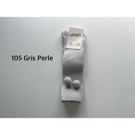 【 Collegien 】2983 Diane - Ribbed Knee-high Socks with pompoms