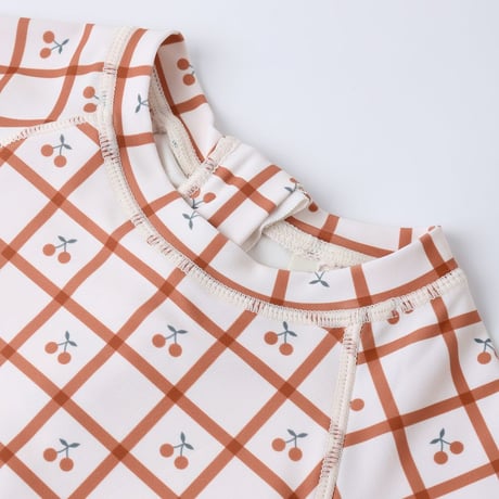 【 Rylee + Cru 】DELPHINE RASHGUARD ONE-PIECE || CHERRY CHECK