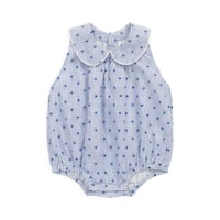 【 Jamie kay 】 JBFO262026 ﾊｰﾄﾌﾟﾘﾝﾄﾌﾟﾚｲｽｰﾂ Stripe Indigo BLU （size 60~90）