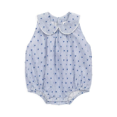 【 Jamie kay 】 JBFO262026 ﾊｰﾄﾌﾟﾘﾝﾄﾌﾟﾚｲｽｰﾂ Stripe Indigo BLU （size 60~90）