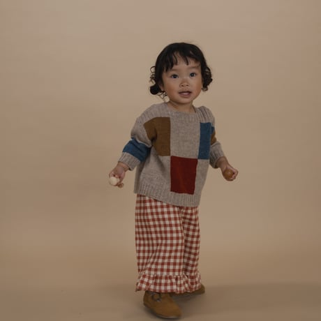 【organiczoo】 Block Patchwork Wool Jumper