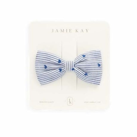 【 Jamie kay 】 JKGA262021 ﾊｰﾄﾌﾟﾘﾝﾄﾍｱｸﾘｯﾌﾟ Stripe Indigo BLU