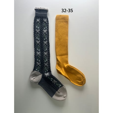 【 Collegien 】Cerise - Jacquard Cherries and Bows Knee-high Socks