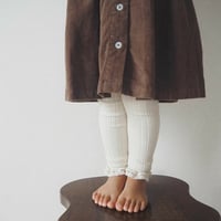 【 Collegien 】5981  Aliénor - Lace-trim Ribbed Footless Tights