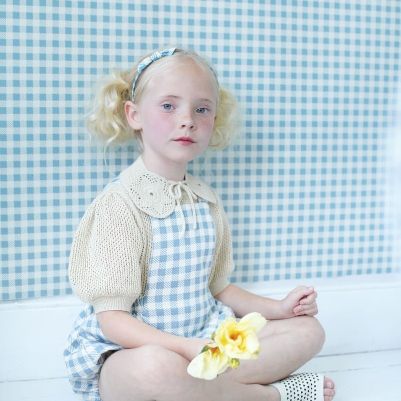 SOOR PLOOM 】 OONA ROMPER, GINGHAM PRINT, AZUL