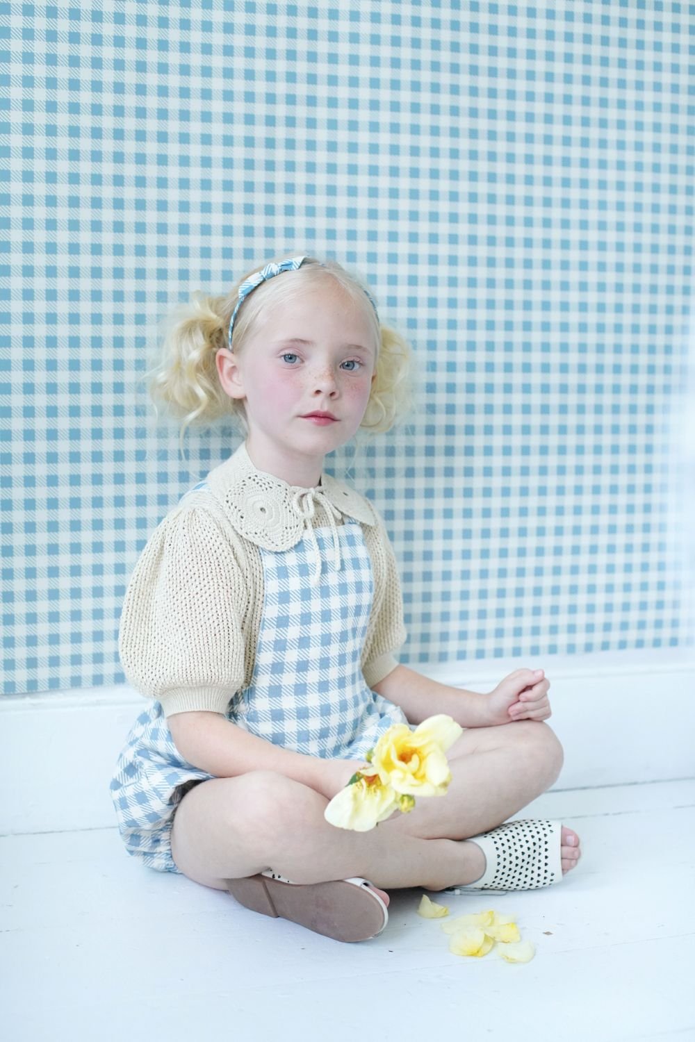 SOOR PLOOM 】 OONA ROMPER, GINGHAM PRINT, AZUL