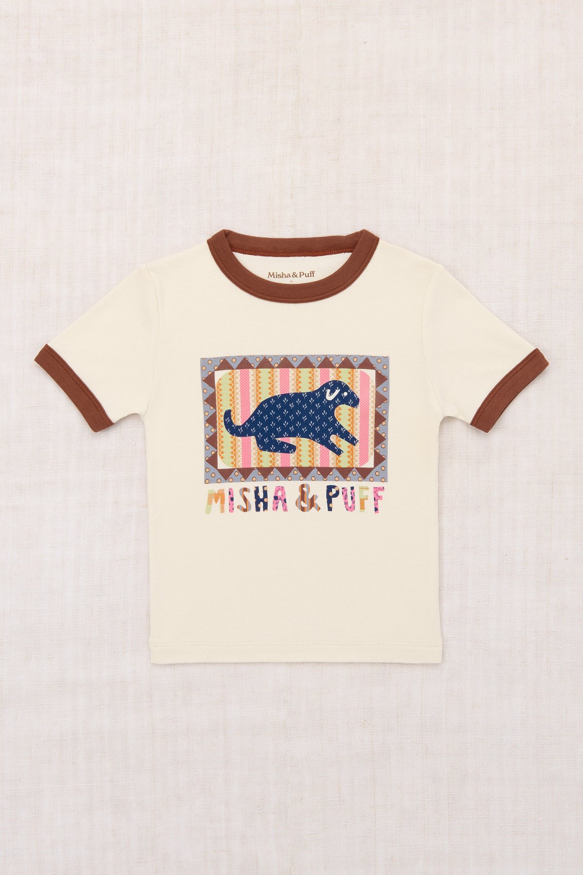 Misha&Puff】DOG COLLAGE RIGER TEE (MARZIPAN) |