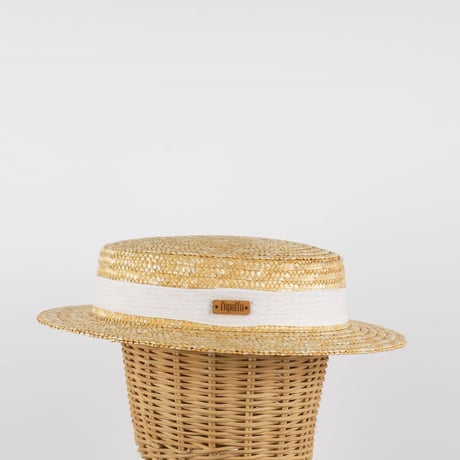 【Popelin】Mod.63.2_White Natural straw hat
