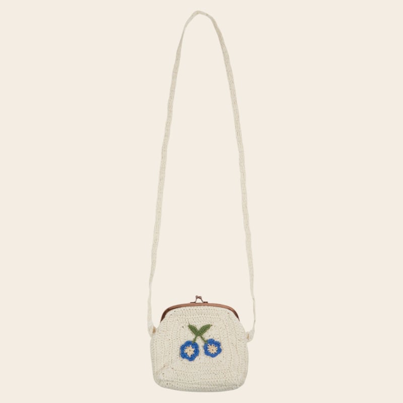 Emile et Ida】 PURSE CHERRY FLOWERS PURSE BAG -
