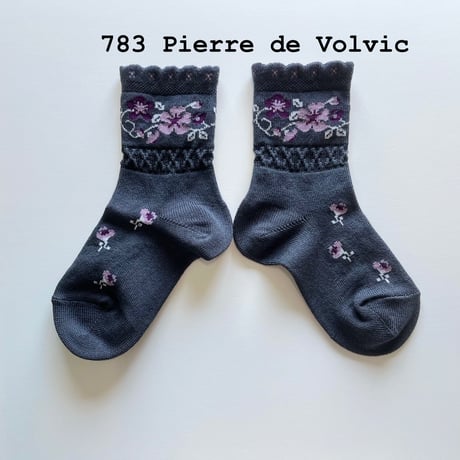 【 Collegien 】3465Camélia - Jacquard Flower Ankle Socks
