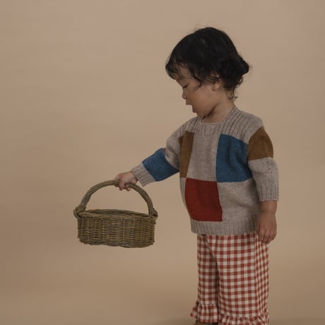 【organiczoo】 Block Patchwork Wool Jumper