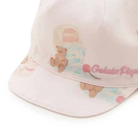 【 gelato pique 】 PBGH262528 BABYｱｲｽｸﾘｰﾑﾍﾞｱ柄ｷｬｯﾌﾟ PNK