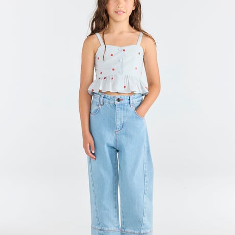 【The Animals Observatory】 QUAIL KID TOP - BLUE