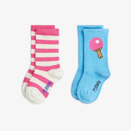 【 MINI RODINI 】Table tennis socks -Multi 2 pack