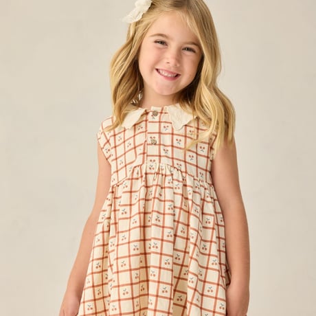 【 Rylee + Cru 】COLLARED BABYDOLL DRESS || CHERRY CHECK