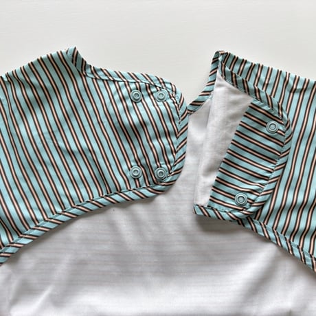 【mik＋】Original Raglan Sleeve Apron - Chocolate  Mint Stripe（S/M/L）