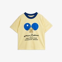 【 MINI RODINI 】Table tennis contrast rib sp ss tee  -Yellow