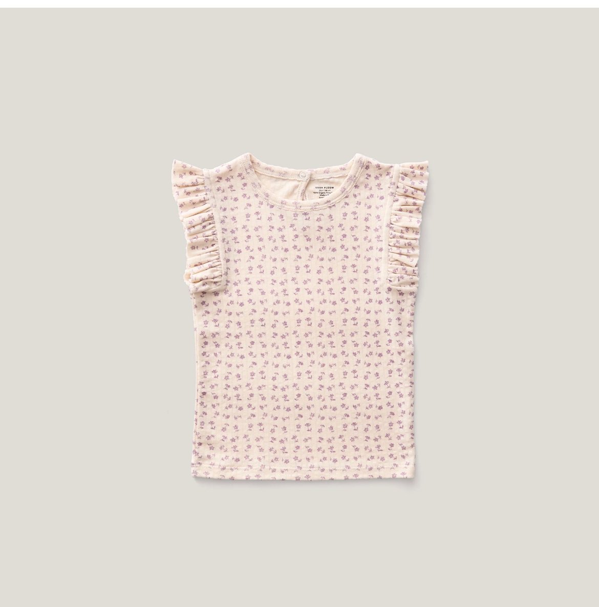 SOOR PLOOM 】Frill Tee, Chicweed Print Pointel