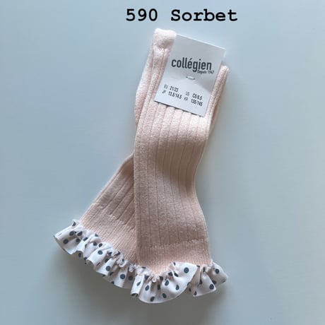 【 Collegien 】2976 Maud - Polka Dots Ruffle Knee-high Socks