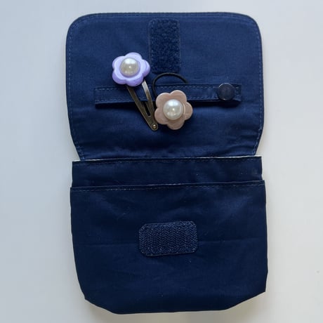 【mik+】Pocket Pouch - Navy Plaid