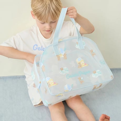 【 gelato pique 】 PKGB262531  KIDSｱｲｽﾍﾞｱ柄PVCﾌﾟｰﾙﾊﾞｯｸﾞ  MNT
