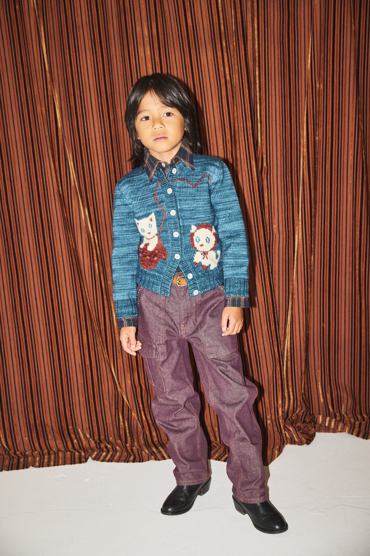 Misha&Puff / eco wool fur cardigan 2-3y