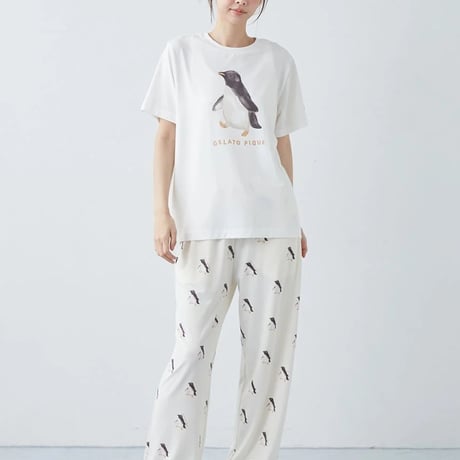 【 gelato pique 】 PWCT262278  接触冷感ｼｰｱﾆﾏﾙ柄ﾜﾝﾎﾟｲﾝﾄT YEL