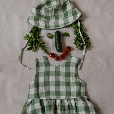 【organic zoo】 Dill Gingham Bucket Sun Hat