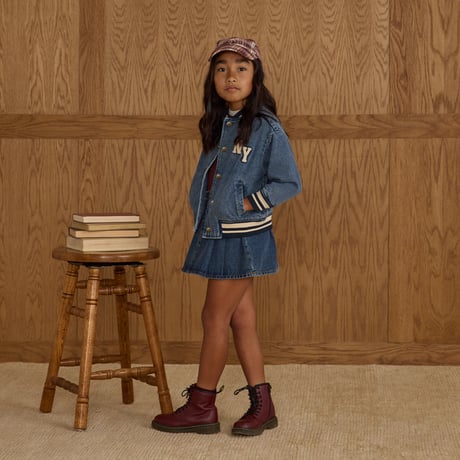 【 Rylee + Cru 】PLEATED DENIM SKIRT || INDIGO DENIM