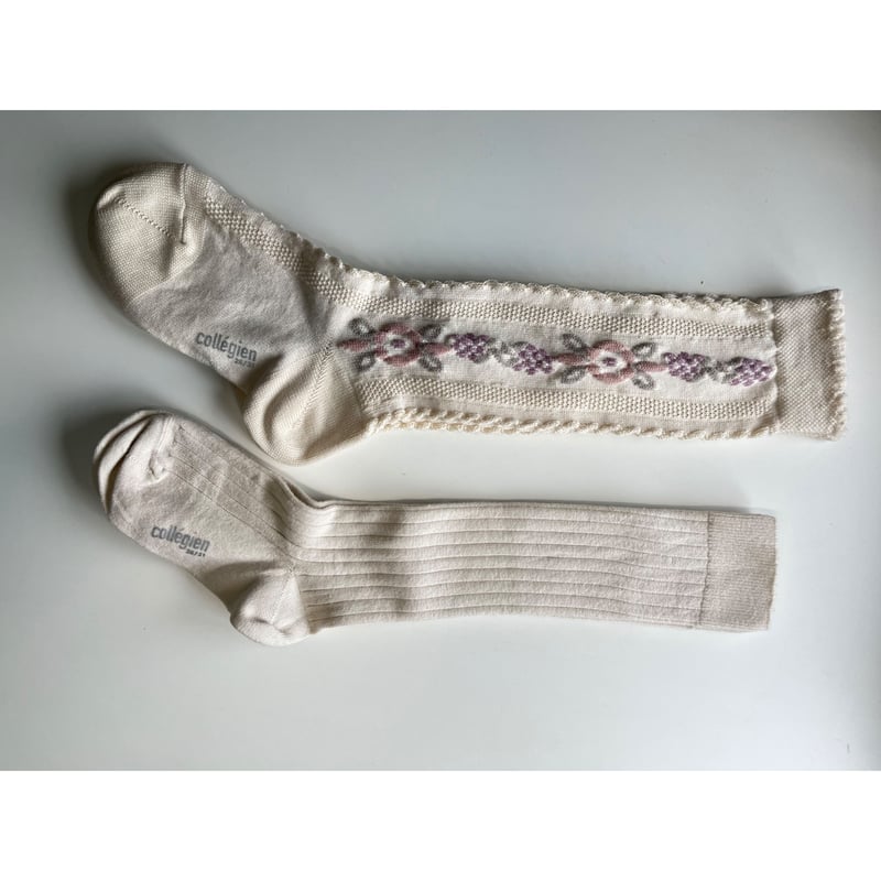 Collegien】2650 Dalia - Jacquard Flower Knee-hi