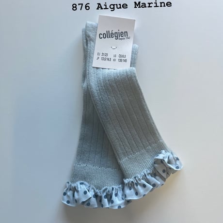 【 Collegien 】2976 Maud - Polka Dots Ruffle Knee-high Socks