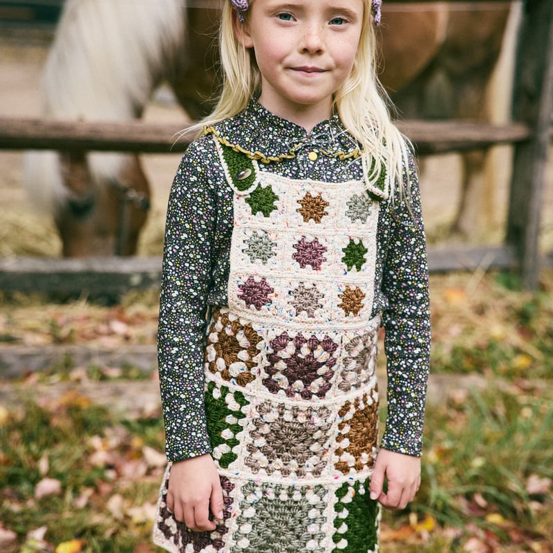 Misha&Puff】Crochet Square Pinafore-140 Lollipo Misha&Puff】Crochet Square Pinafore-140 Lollipo