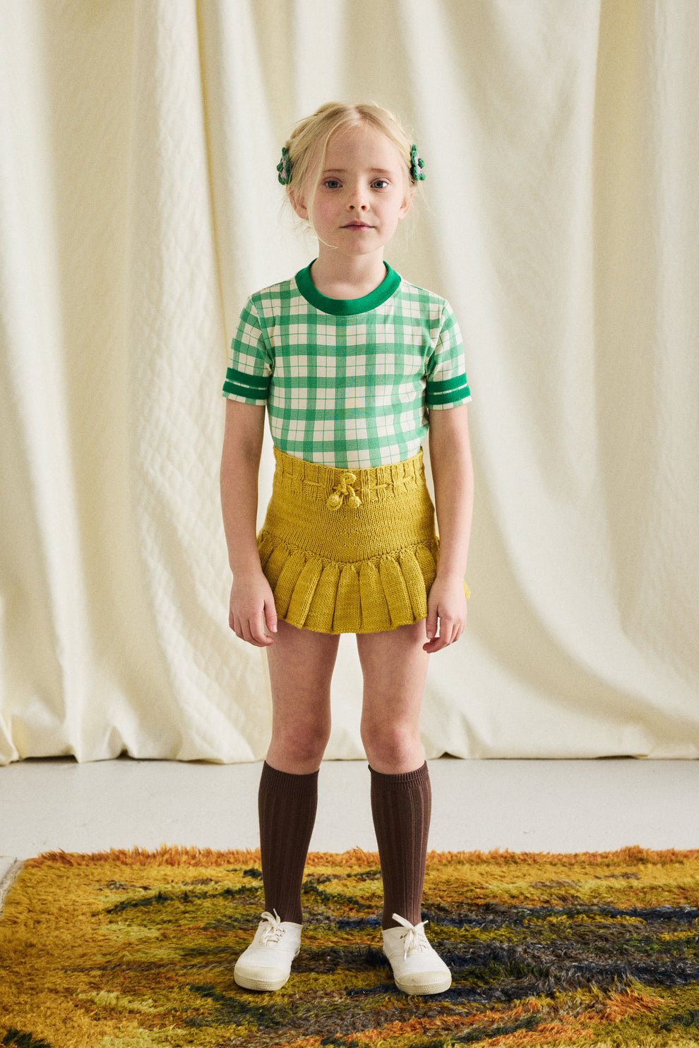 新品未使用Misha&Puff Skating Pond Skirt 4Y Misha&Puff】Skating Pond Skirt/ Winter Wheat |