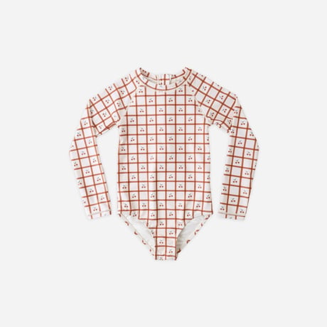 【 Rylee + Cru 】DELPHINE RASHGUARD ONE-PIECE || CHERRY CHECK